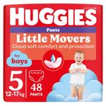 Підгузки-трусики Huggies Little Movers 5 для хлопчиків 12-17кг 48шт