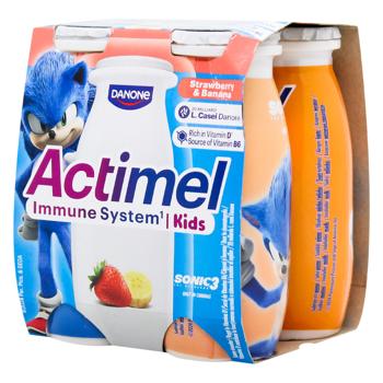 Продукт кисломолочный Actimel клубника-банан 1,4% 4*100г - купить, цены на ЕКО Маркет - фото 1