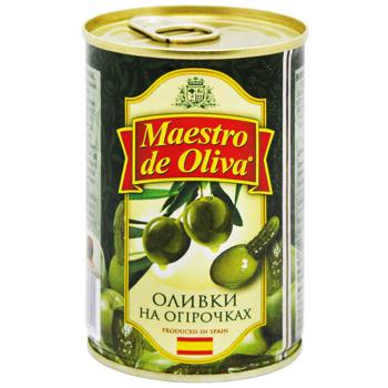 Оливки Maestro de Oliva з огірком 300г