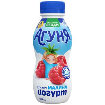 Йогурт Агуня Малина 2,7% 185г - купити, ціни на КОСМОС - фото 1