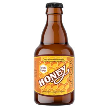 Пиво Saga Honey светлое нефильтрованное 5,8% 0,33л - купить, цены на NOVUS - фото 1