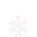Прикраса Сніжинка біла з бісерною стрічкою 14,5см
