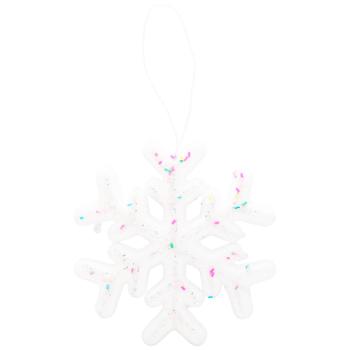 White Snowflake Decoration with Beaded Ribbon 14.5cm - buy, prices for MegaMarket - photo 1