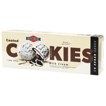 Quickbury Cookies with White Glaze and Milk Cream 128g - buy, prices for Tavria V - photo 1
