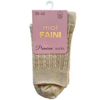 Moi Faini Braid Women's Beige Socks Size 38-40 - buy, prices for - photo 1