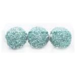 Turquoise Set of Christmas Balls in Sequins 8cm 3pcs