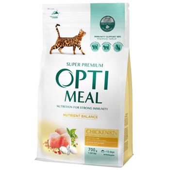 Корм сухой Optimeal с курицей для взрослых кошек 700г - купить, цены на MasterZoo - фото 1
