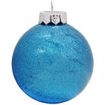 Bezant Glitter Transparent Blue Christmas Tree Ball 8cm