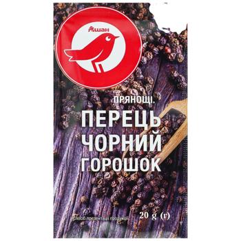 Перец Auchan черный горошок 20г
