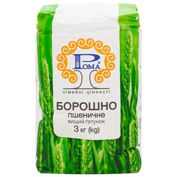 Roma Wheat Flour High Grade 3kg - buy, prices for Chudo Market - photo 2