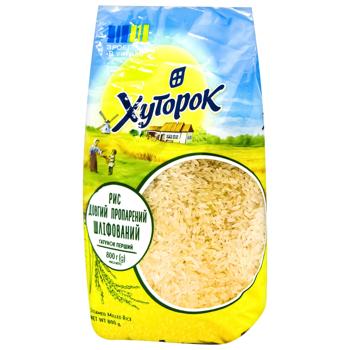 Рис Хуторок довгозернистий пропарений 800г - купити, ціни на КОСМОС - фото 1