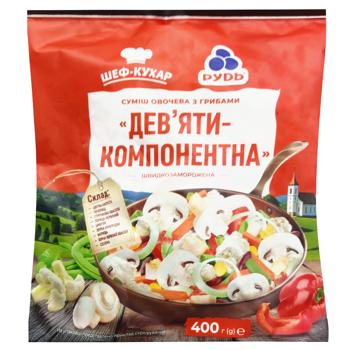 Смесь овощная Рудь Шеф-повар девятикомпонентная быстрозамороженная 400г - купить, цены на Чудо Маркет - фото 1
