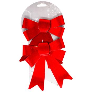 New Year's Decoration Bow 2pcs 15*18cm - buy, prices for MegaMarket - photo 2