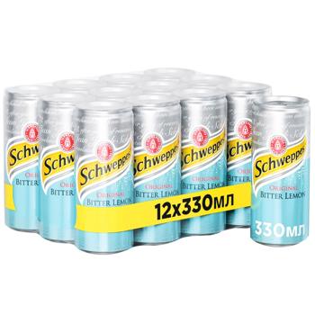 Напій Schweppes Original Bitter Lemon сильногазований ж/б 0,33л