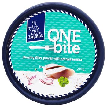 Zigmas One Bite Herring Fillet Pieces with Smoke Aroma 210g - buy, prices for METRO - photo 2