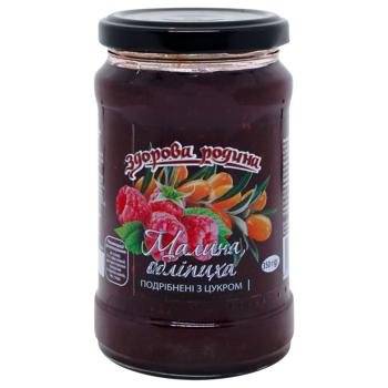 Zdorova Rodyna Grated Raspberries and Sea Buckthorn with Sugar 350g - buy, prices for EKO Market - photo 1