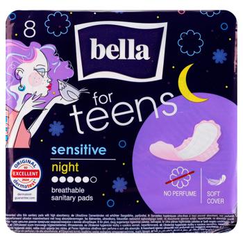 Прокладки гігієнічні Bella For Teens Sensitive Night 8шт - купити, ціни на - фото 1