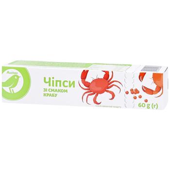 Чипси Auchan зі смаком крабу 60г - купити, ціни на Auchan - фото 1