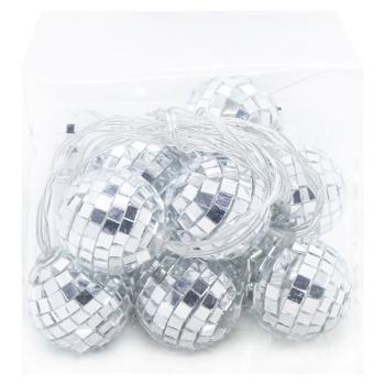 Mirror Balls Garland Electric 4cm 10 Bulbs Warm White Color - buy, prices for Tavria V - photo 2