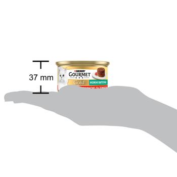 Корм влажный Gourmet Gold Нежные биточки с говядиной и томатами для кошек 85г - купить, цены на КОСМОС - фото 4