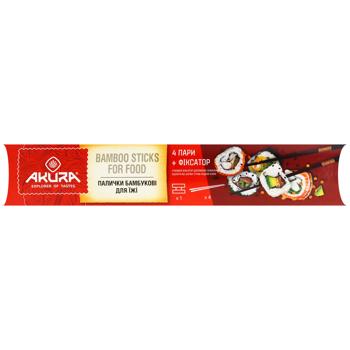 Палички бамбукові Akura з фіксатором 4пари