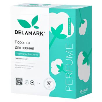 Пральний порошок DeLaMark Royal Powder з ароматом білих квітів універсальний концентрований безфосфатний 1кг - купити, ціни на NOVUS - фото 1