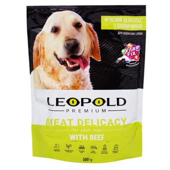 Leopold Premium Meat delicacies Wet Food with Beef for Dogs 500g