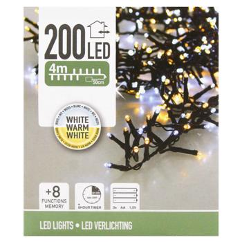 Гірлянда електрична Koopman зовнішня 3хАА 200 LED 4,5м холодний/теплий білий - купити, ціни на NOVUS - фото 2