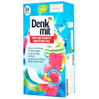 Салфетки для стирки Denkmit для линяющих вещей 24шт