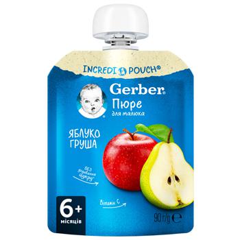 Пюре Gerber Яблоко и груша для детей с 6 месяцев 90г - купить, цены на NOVUS - фото 1