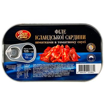 Best Time Sardine Pieces in Tomato Sauce 125g - buy, prices for Supermarket "Kharkiv" - photo 3