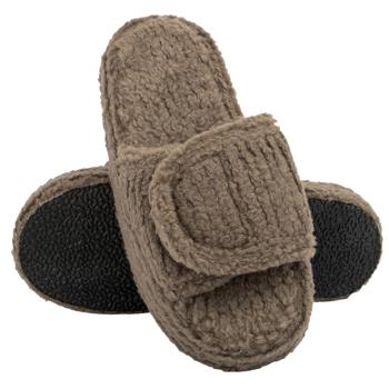 Twins HS Women's Fleece/Velcro Platform Slippers s.41 Brown