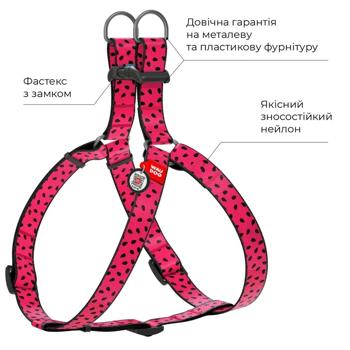 Waudog Nylon Harness for Dogs with QR Passport 40-55cm/15mm with Watermelon Design - buy, prices for MasterZoo - photo 4