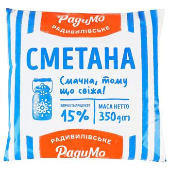 Сметана РадиМо 15% 350г - купити, ціни на Торба - фото 1