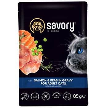 Savory Wet Food with Salmon and Peas for Cats 22pcs x 85g - buy, prices for MasterZoo - photo 2