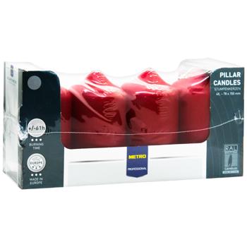 Свеча Metro Professional красная 75х150мм 4шт - купить, цены на METRO - фото 2