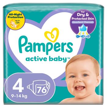 Підгузки Pampers Active Baby розмір 4 Maxi 9-14кг 76шт - купити, ціни на - фото 2