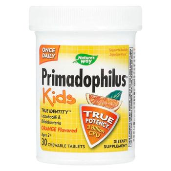 Nature's Way Primadophilus Kids Orange Flavored Probiotic 3 Billion CFU 30 chewables