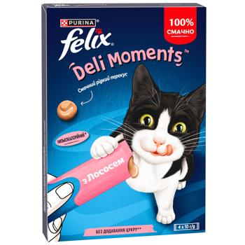 Корм дополнительный Felix Deli Moments с лососем для взрослых и пожилых кошек 40г - купить, цены на MasterZoo - фото 2