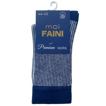 Moi Faini Jacquard Stripes Men's Blue-white Socks Size 44-45 - buy, prices for - photo 1
