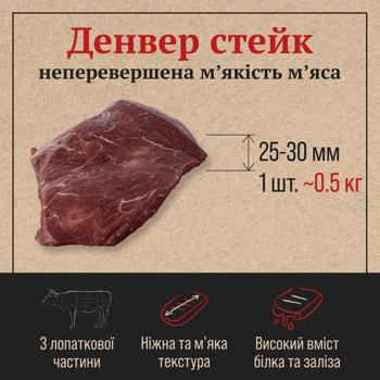 Шийно-лопаткова частина яловича Skott Smeat Denver Steak охолоджена ~500г - купити, ціни на МегаМаркет - фото 3