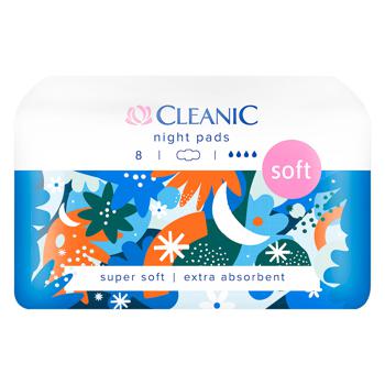 Прокладки гигиенические Cleanic Soft ночные 8шт - купить, цены на NOVUS - фото 1