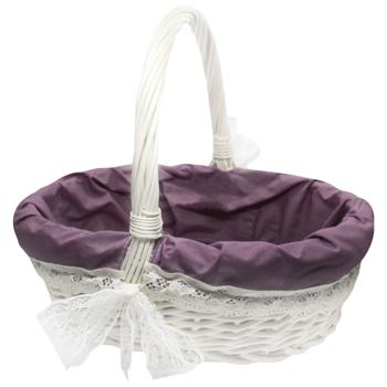 Church Powder Textile Lace Wicker Basket M - buy, prices for COSMOS - photo 1