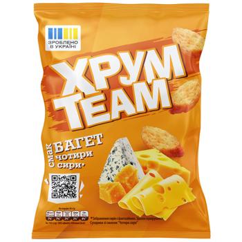 Сухарики Хрум Team Багет Четыре сыра 55г - купить, цены на КОСМОС - фото 1