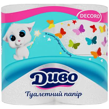 Туалетная бумага Диво Decoro 2-слойная 4шт