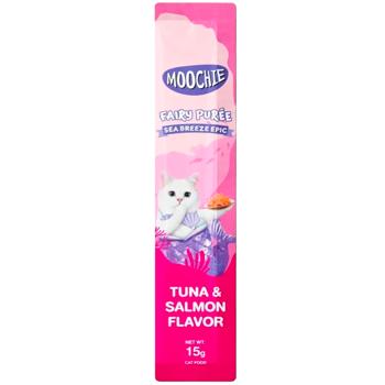 Лакомство для кошек Moochie Fairy Puree с тунцом и лососем 25шт х 15г - купить, цены на MasterZoo - фото 2