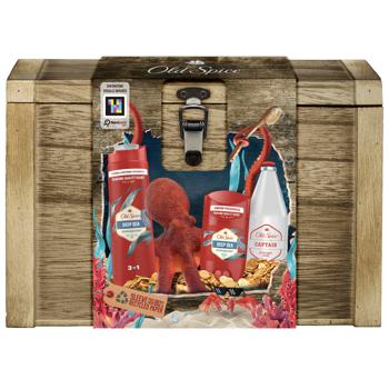 Old Spice Deep Sea Shower Gel 3in1 250ml + Deodorant 50ml + Aftershave Lotion 100ml + Wooden Box Gift Set - buy, prices for COSMOS - photo 3