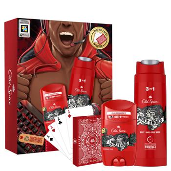 Набор подарочный Гель для душа Old Spice Wolfthorn 3в1 250мл + Дезодорант 50мл + Игральные карты - купить, цены на NOVUS - фото 2