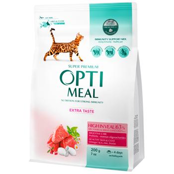 Optimeal Dry Food with Veal for Adult Cats 200g - buy, prices for MasterZoo - photo 1