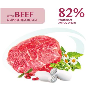 Optimeal Wet Food with Beef and Cranberries for Dogs of All Breeds 100g - buy, prices for - photo 2